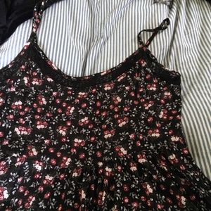 HOTTOPIC Black Skull & Rose Spaghetti Strap Dress